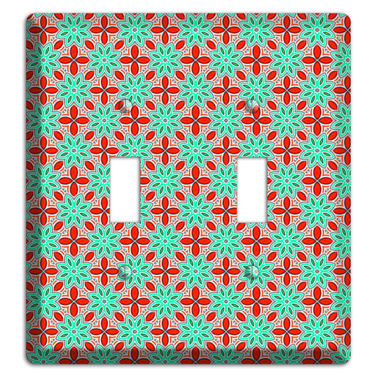 Green and Red Foulard 2 Toggle Wallplate