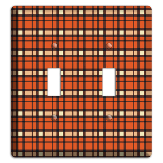 Orange Plaid 2 Toggle Wallplate