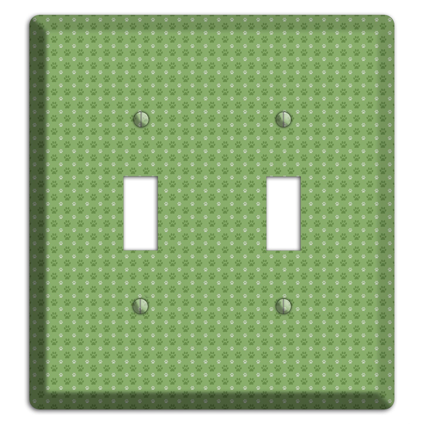 Green Paw Prints 2 Toggle Wallplate