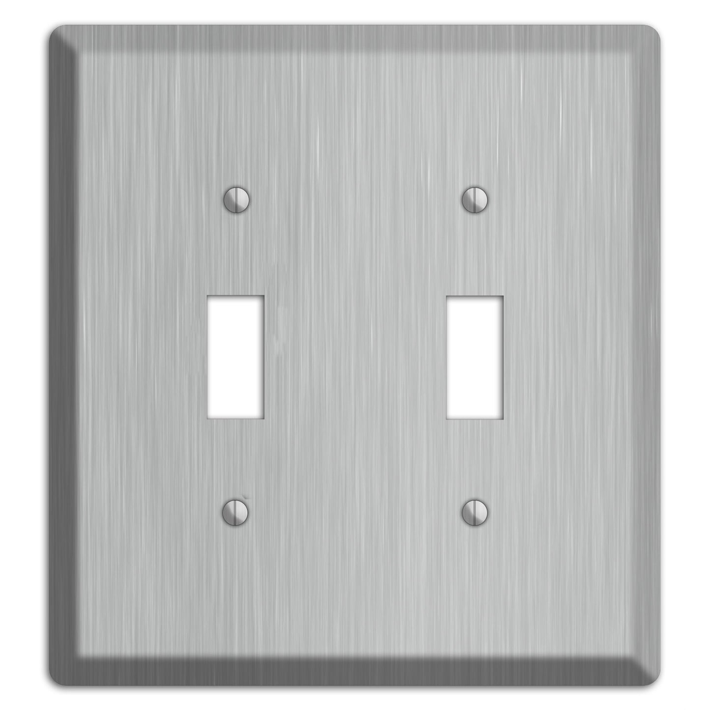 Brushed Stainless Steel 2 Toggle Wallplate