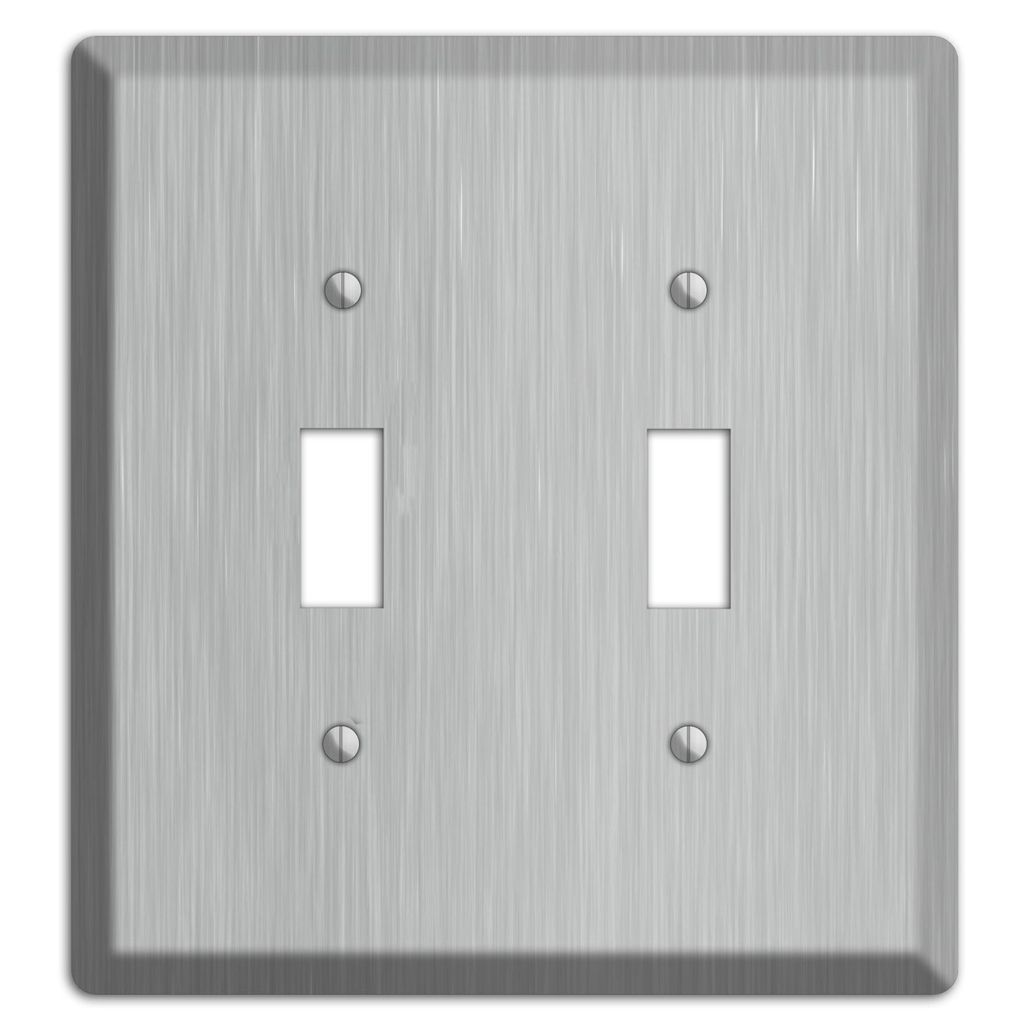 Brushed Stainless Steel 2 Toggle Wallplate