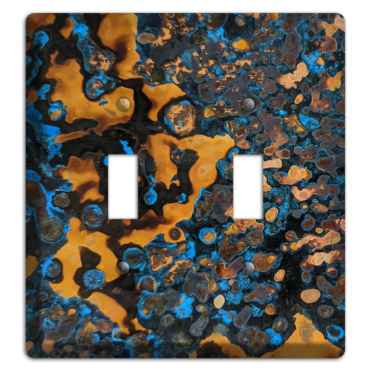 Copper Turquoise Double Toggle Switchplate