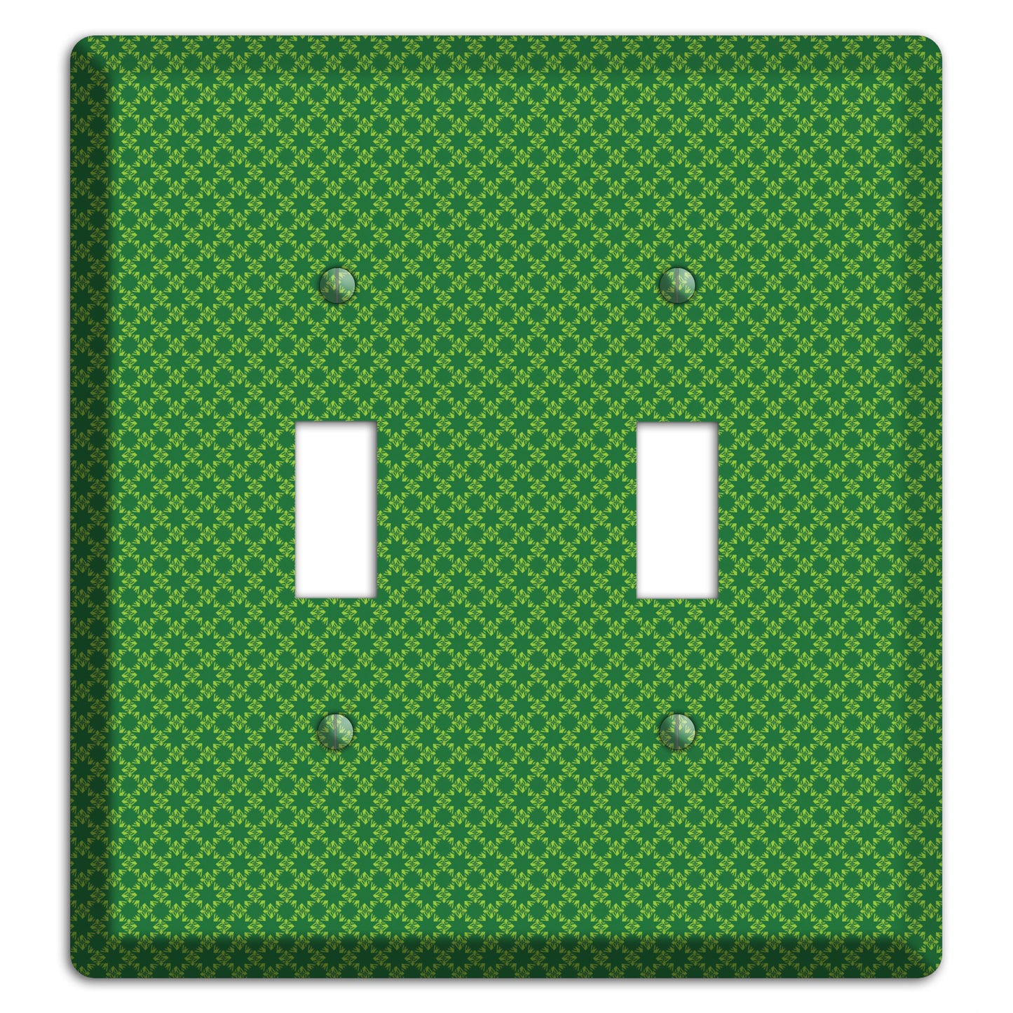 Multi Green Tiny Checked Foulard 2 Toggle Wallplate