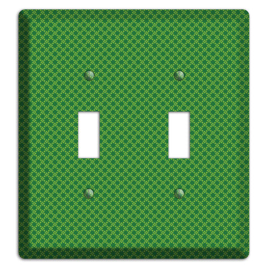 Multi Green Tiny Checked Foulard 2 Toggle Wallplate