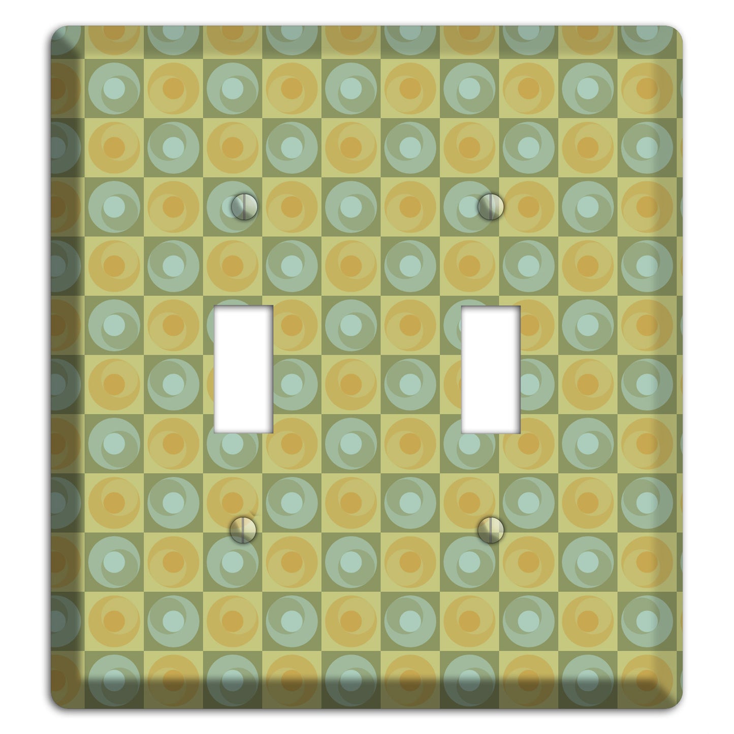 Green and Yellow Squares 2 Toggle Wallplate