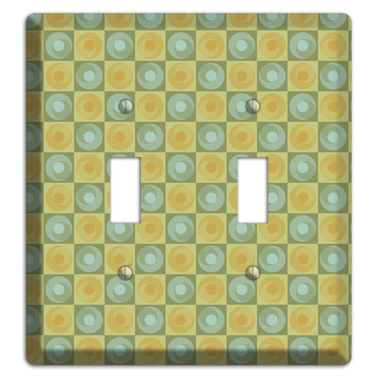 Green and Yellow Squares 2 Toggle Wallplate