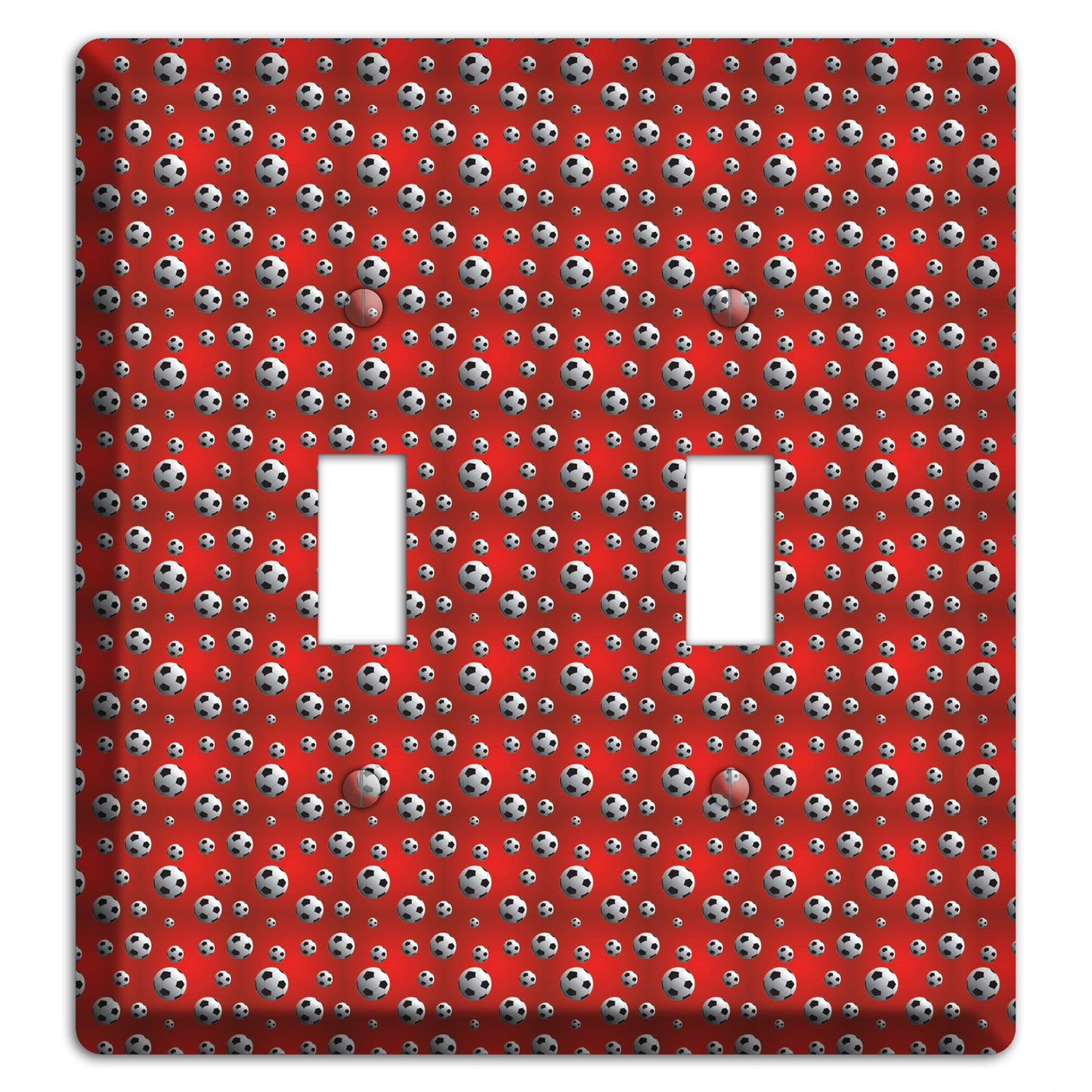 Red with Soccer Balls 2 Toggle Wallplate