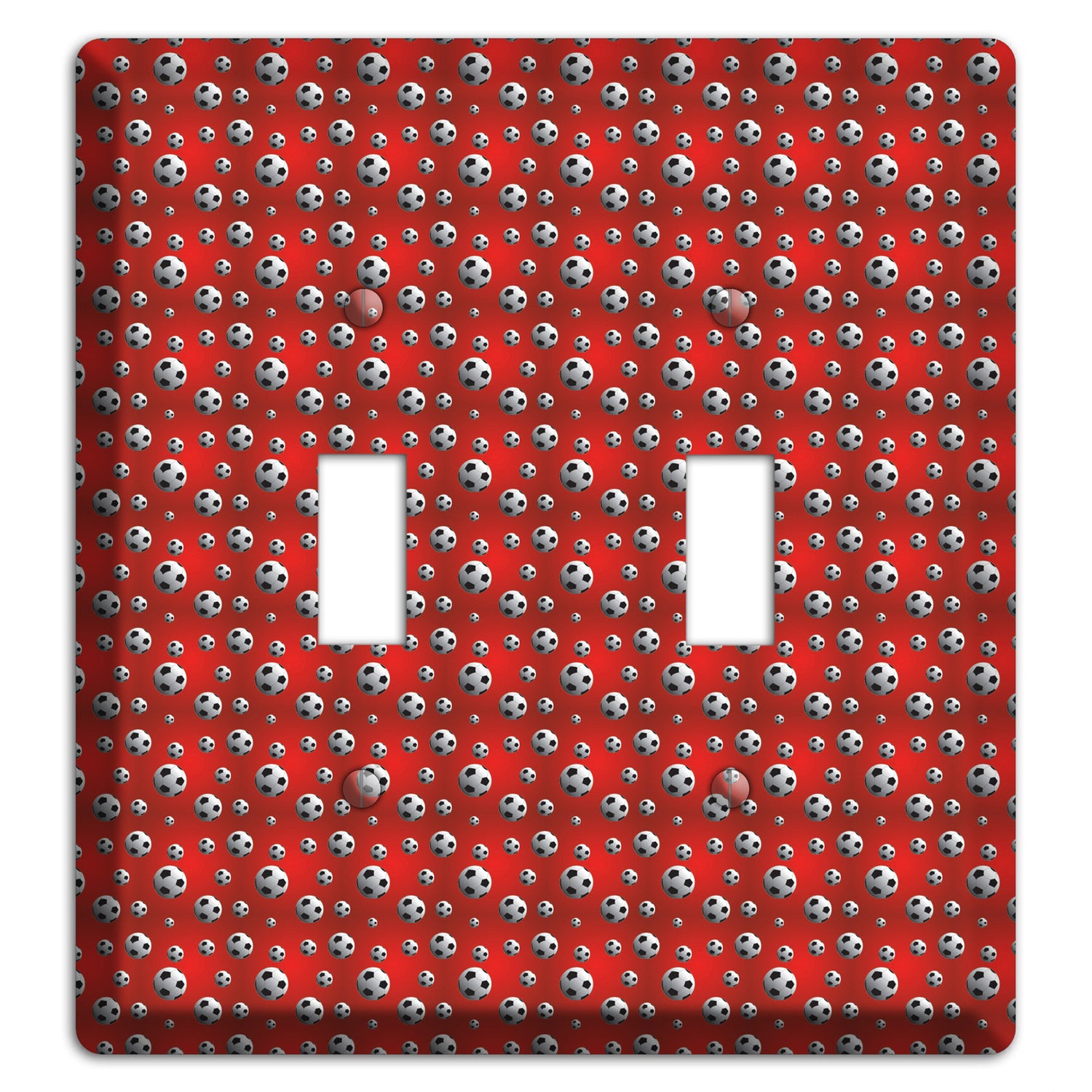 Red with Soccer Balls 2 Toggle Wallplate