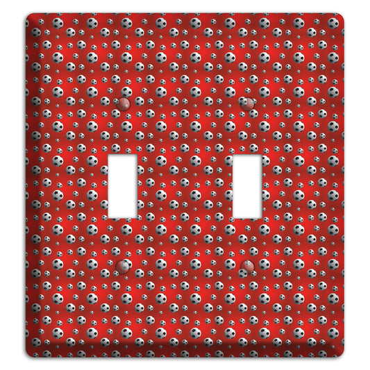 Red with Soccer Balls 2 Toggle Wallplate