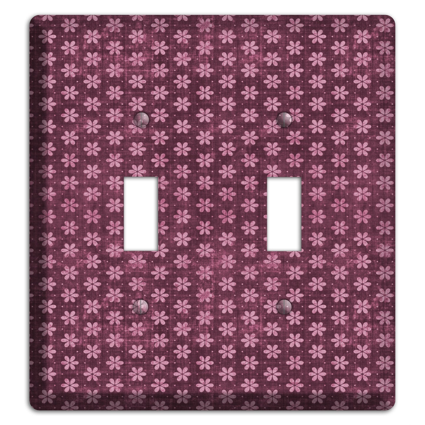 Burgundy Grunge Floral Contour 2 Toggle Wallplate