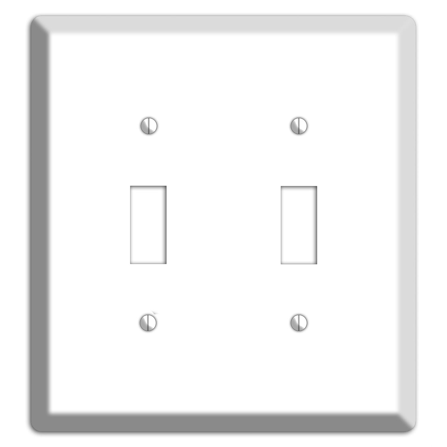 White Metal 2 Toggle Wallplate