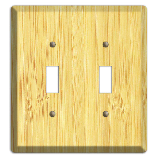 Natural Bamboo Wood Double Toggle Switchplate