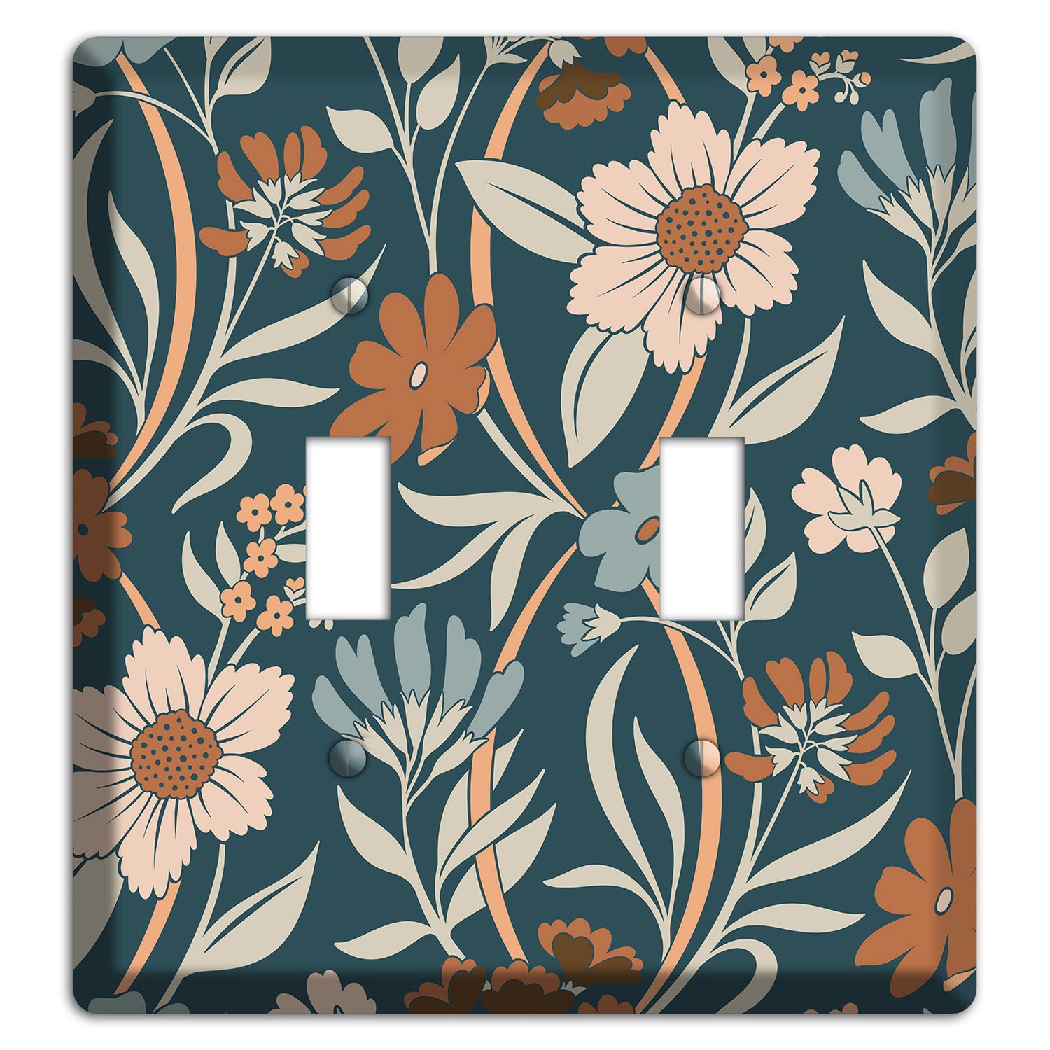 Summer Floral 1 2 Toggle Wallplate