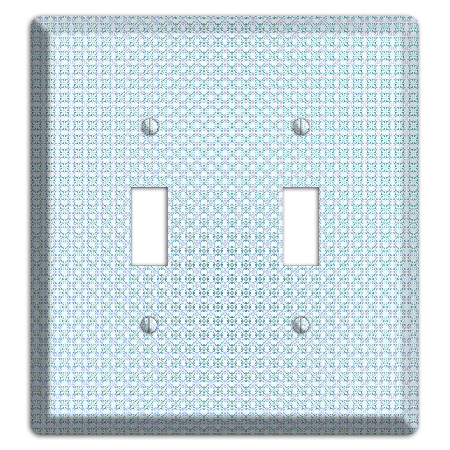 Light Blue and Lavender Tiled Tiny Arabesque 2 Toggle Wallplate