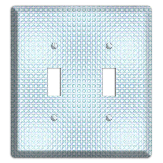 Light Blue and Lavender Tiled Tiny Arabesque 2 Toggle Wallplate