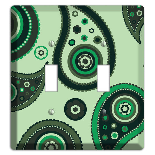 Green Paisley 2 Toggle Wallplate