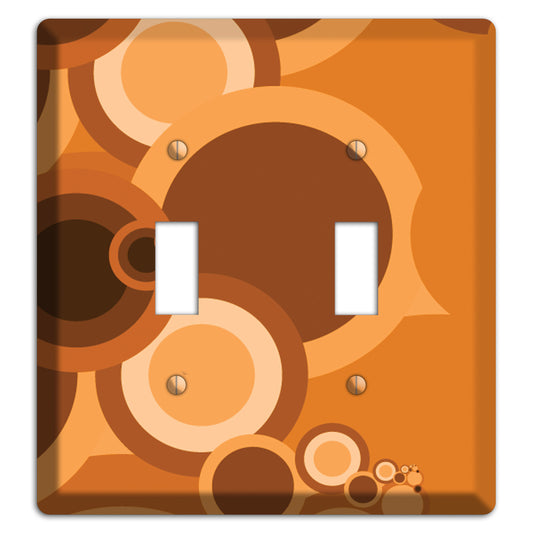 Burnt Orange Circles 2 Toggle Wallplate