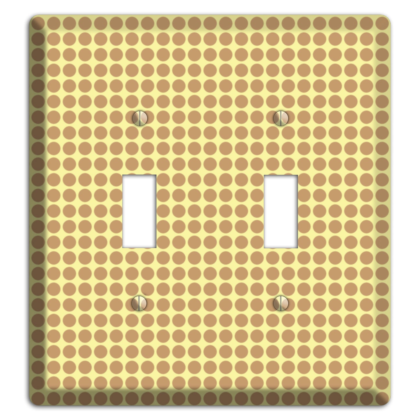 Yellow with Light Brown Tiled Small Dots 2 Toggle Wallplate