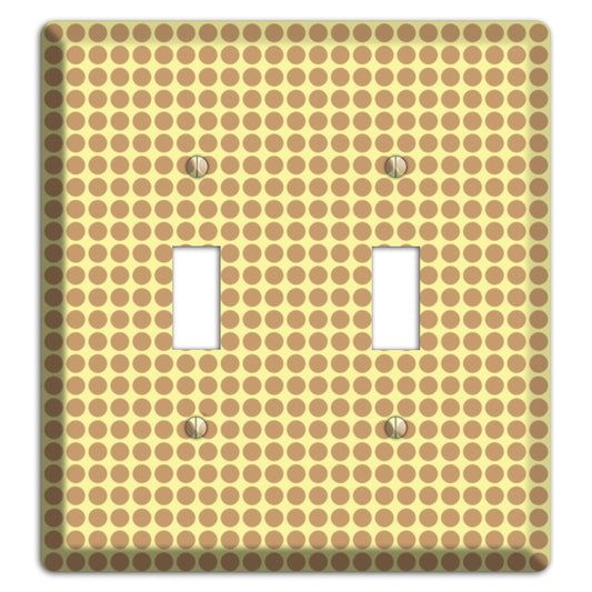 Yellow with Light Brown Tiled Small Dots 2 Toggle Wallplate