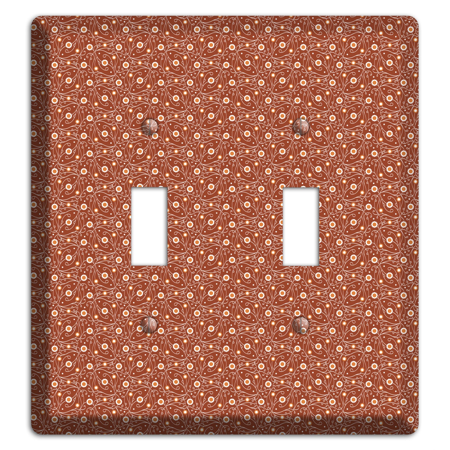 Tiny Brown Vine Floral 2 Toggle Wallplate