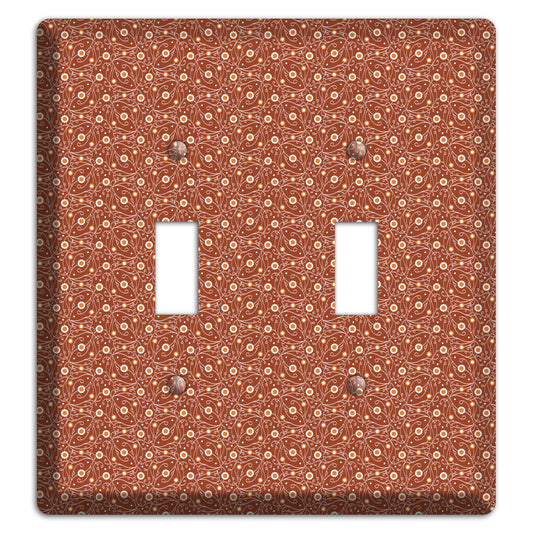 Tiny Brown Vine Floral 2 Toggle Wallplate