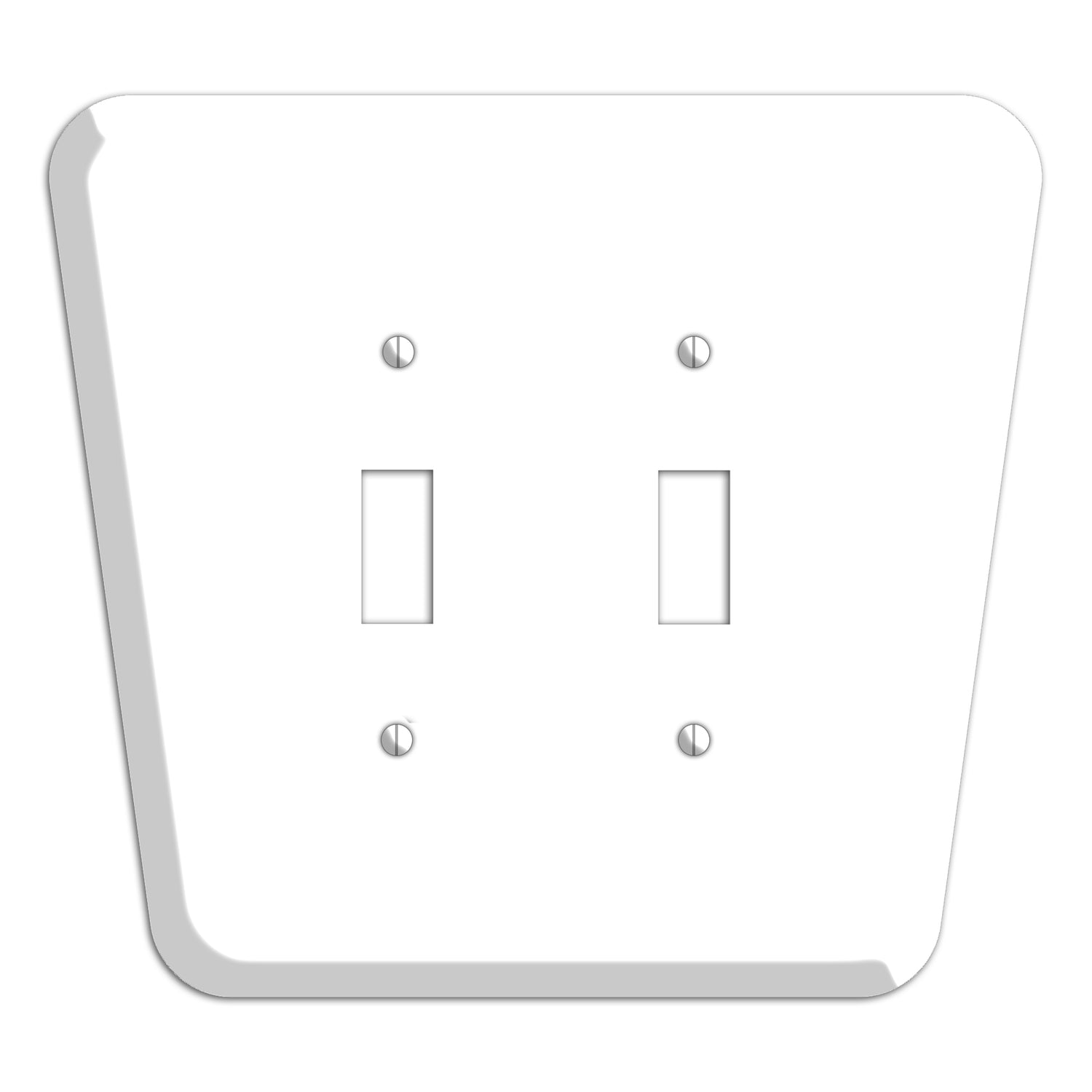 White Mid-Century 2 Toggle Wallplate