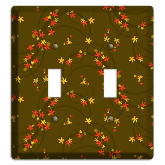 Brown Fall Flowers 2 Toggle Wallplate