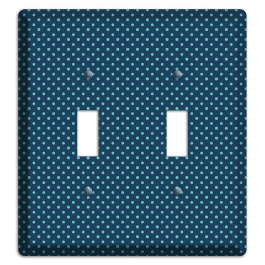 Multi Blue Tiny Polka Dots 2 Toggle Wallplate