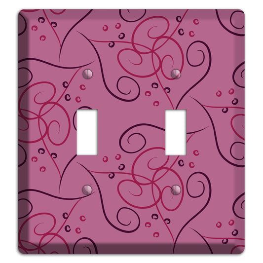 Pink Scroll Hearts 2 Toggle Wallplate