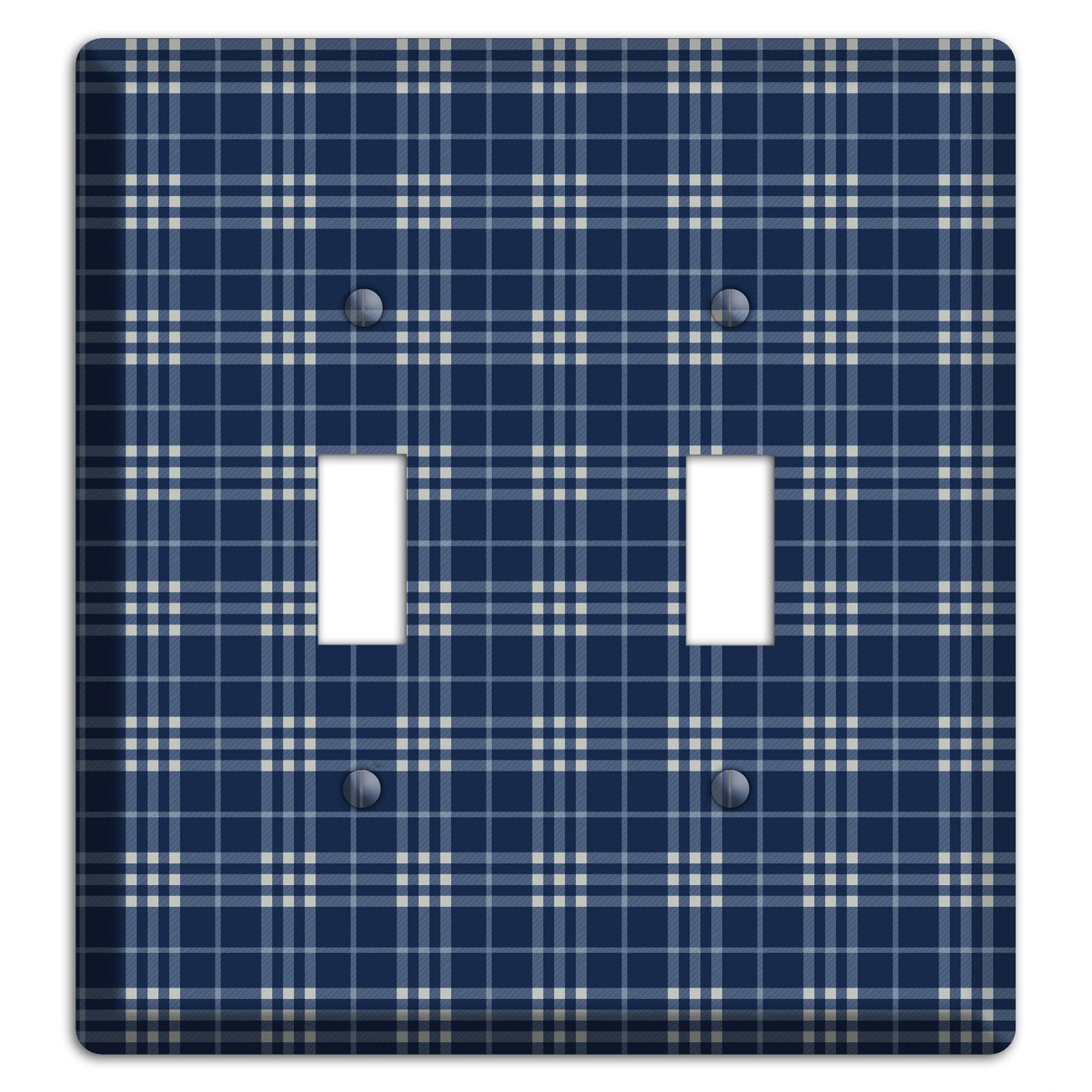 Blue and White Plaid 2 Toggle Wallplate