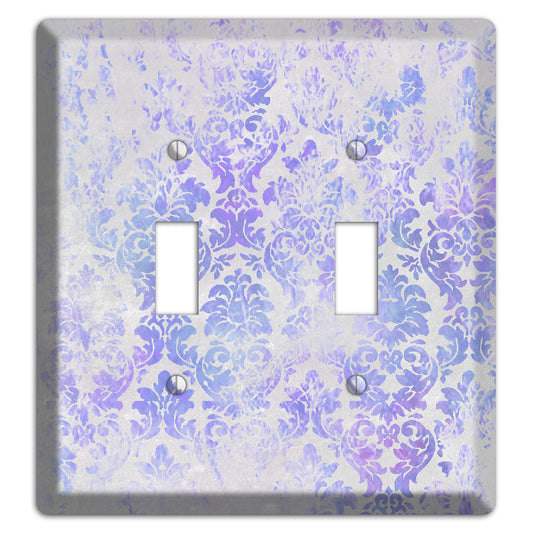 Periwinkle Gray Whimsical Damask 2 Toggle Wallplate