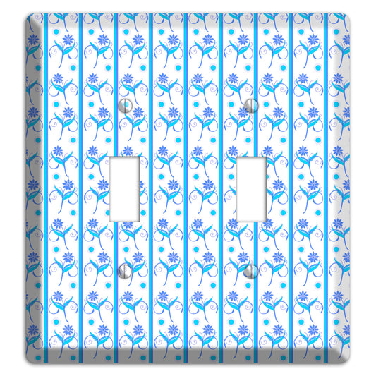 Blue Floral Pattern 2 Toggle Wallplate