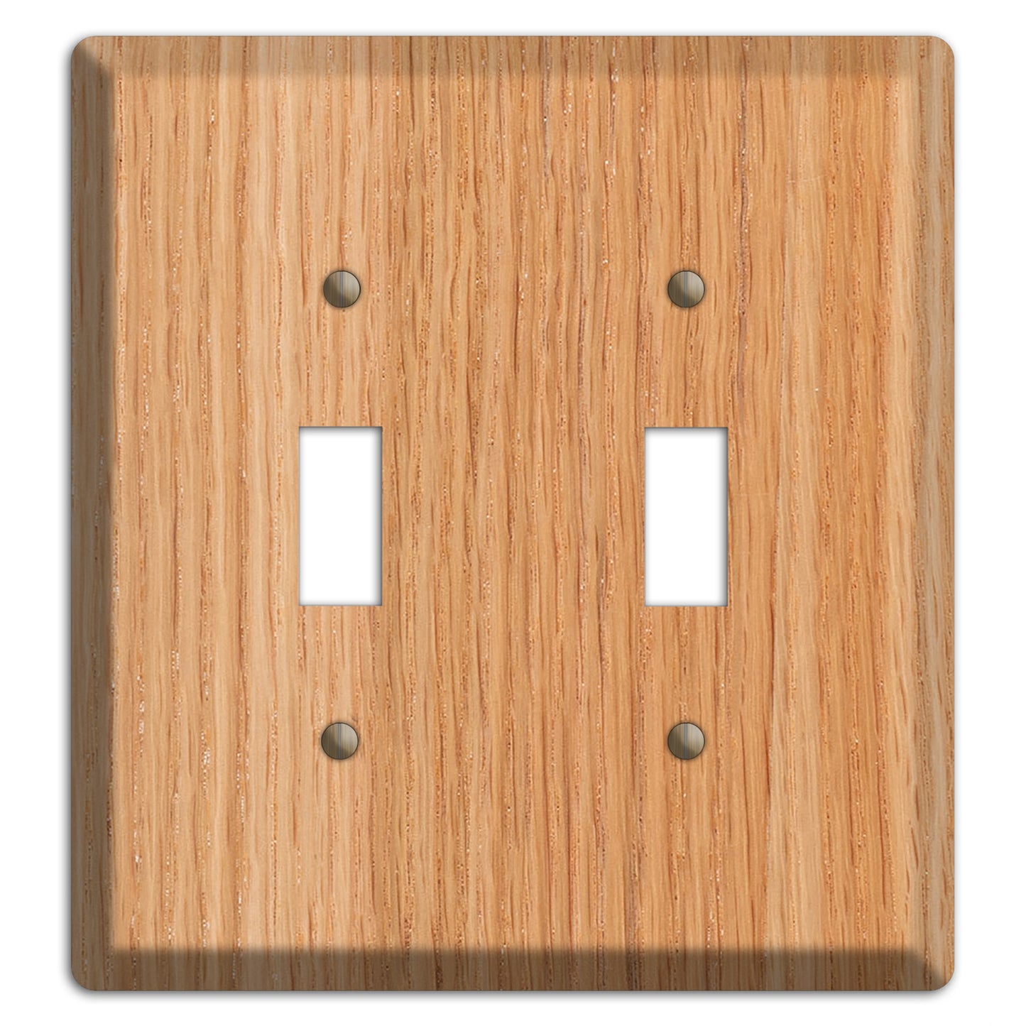 Red Oak Wood Double Toggle Switchplate