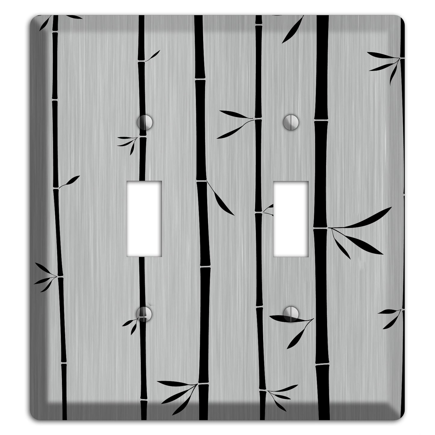 Bamboo  Stainless 2 Toggle Wallplate