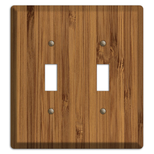 Caramel Bamboo Wood Double Toggle Switchplate