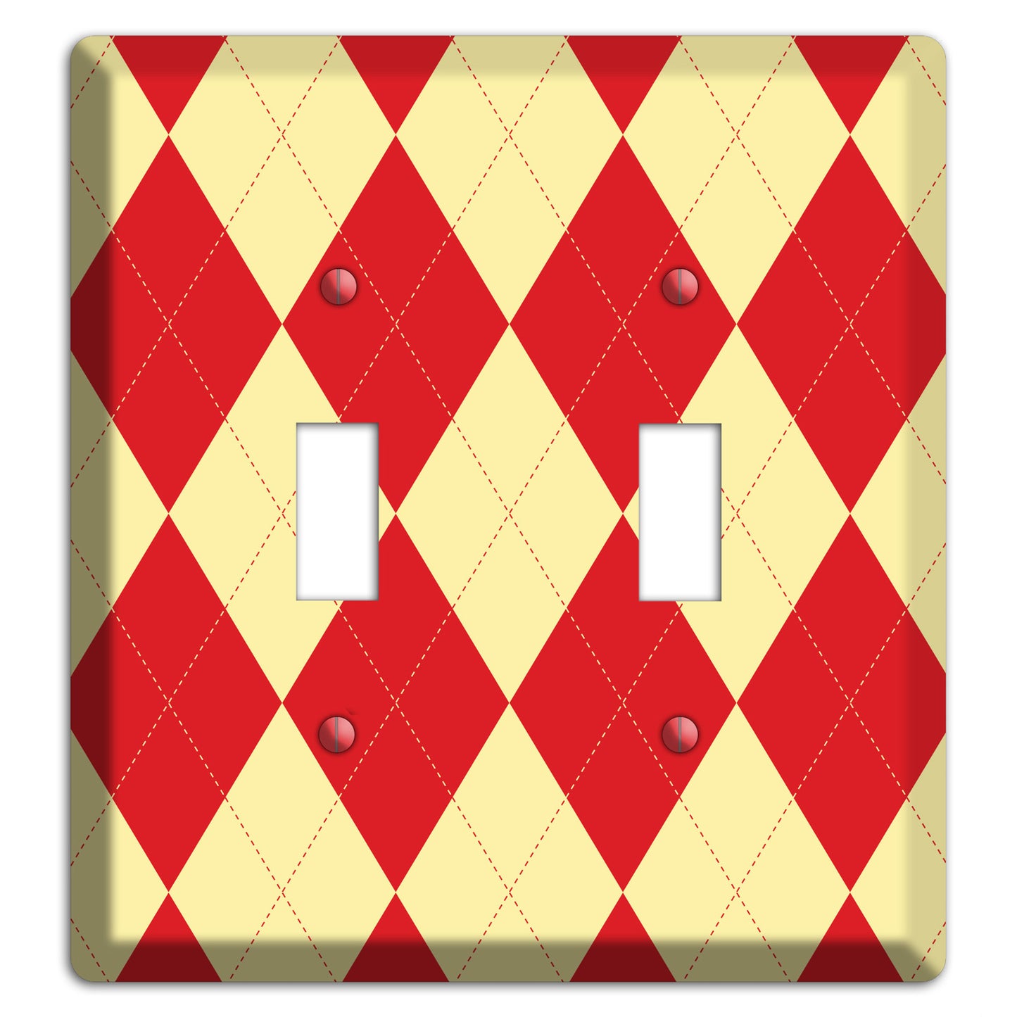 Orange and Yellow Argyle 2 Toggle Wallplate