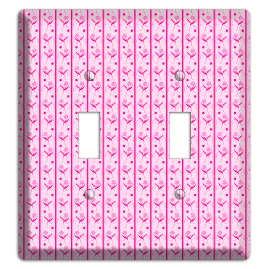 Pink Small Floral Pattern 2 Toggle Wallplate