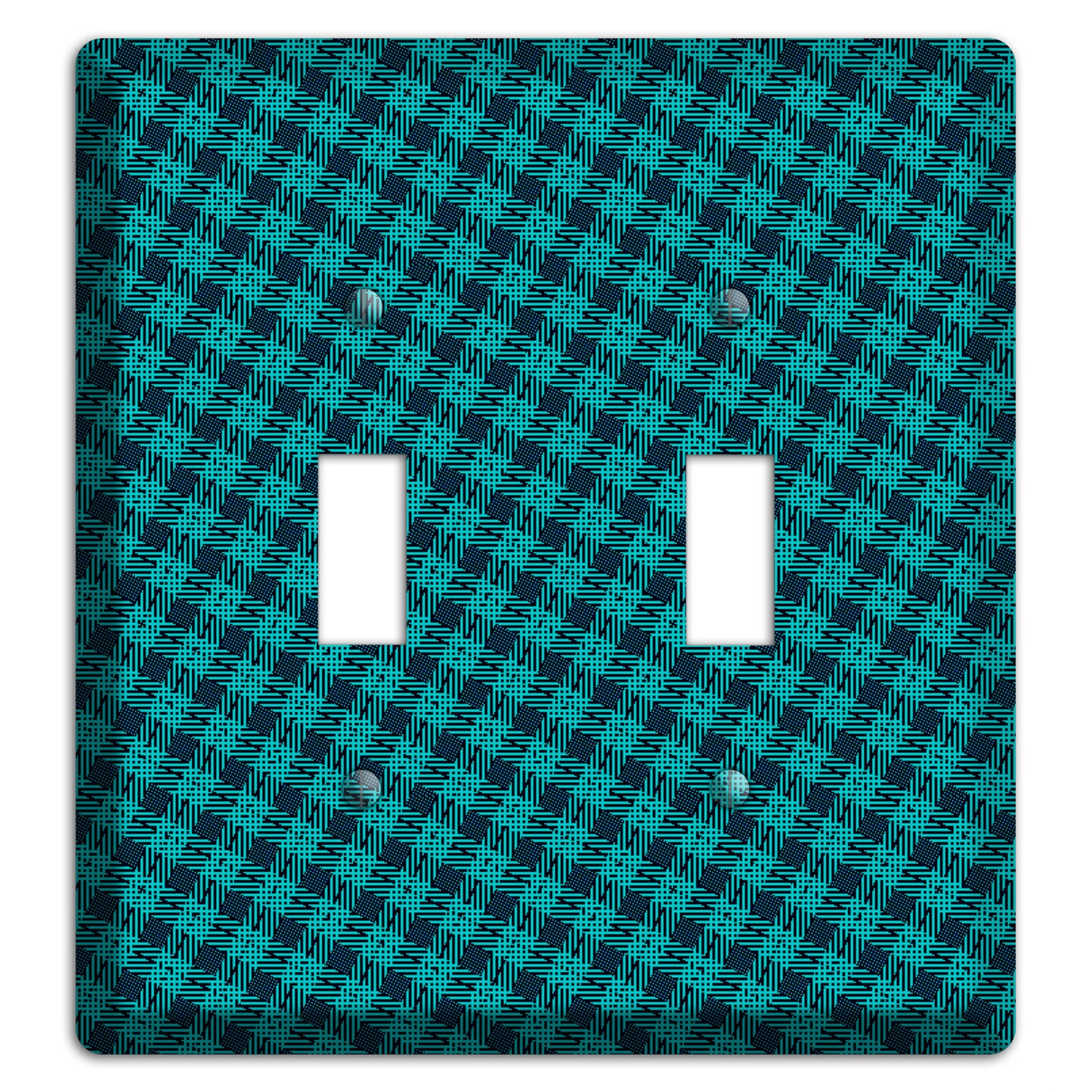 Turquoise Diamond Plaid 2 Toggle Wallplate