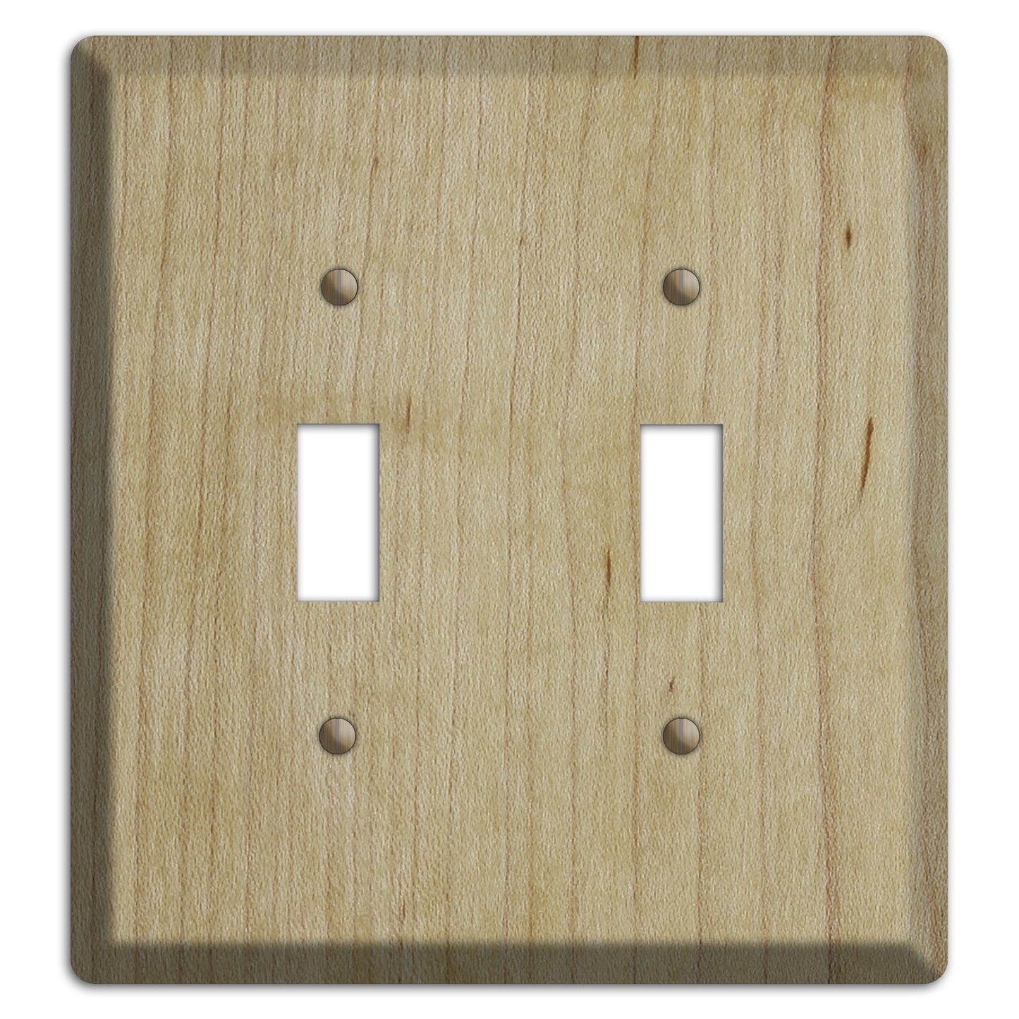 Maple Wood Double Toggle Switchplate