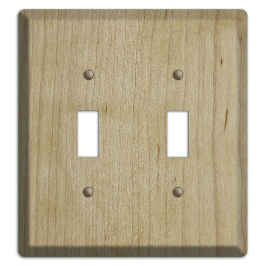 Maple Wood Double Toggle Switchplate