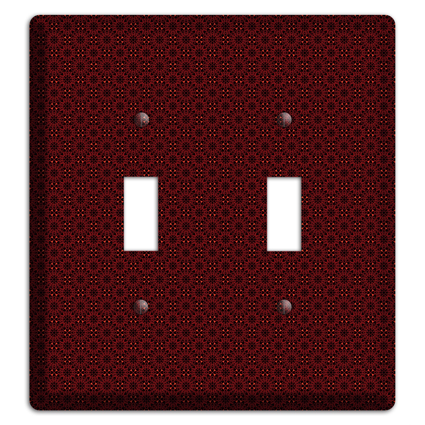 Maroon Checkered Foulard 2 Toggle Wallplate