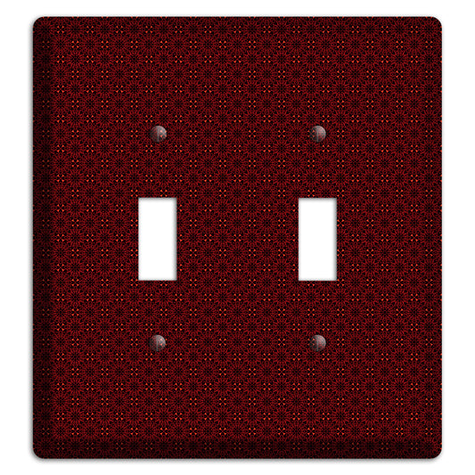 Maroon Checkered Foulard 2 Toggle Wallplate