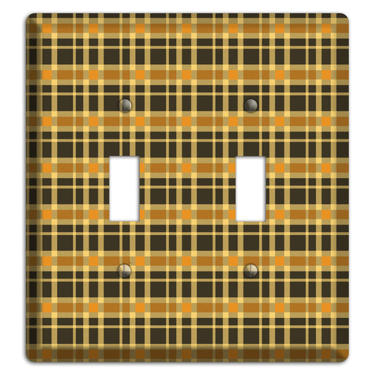 Mustard and Black Plaid 2 Toggle Wallplate