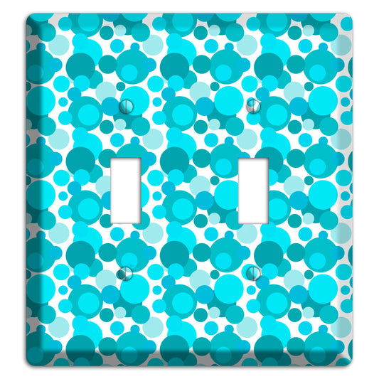 Multi Turquoise Bubble Dots 2 Toggle Wallplate