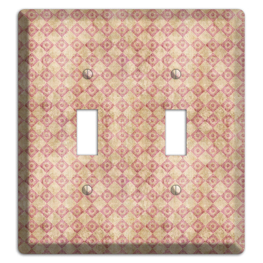 Red and Beige Diamond Circles 2 Toggle Wallplate