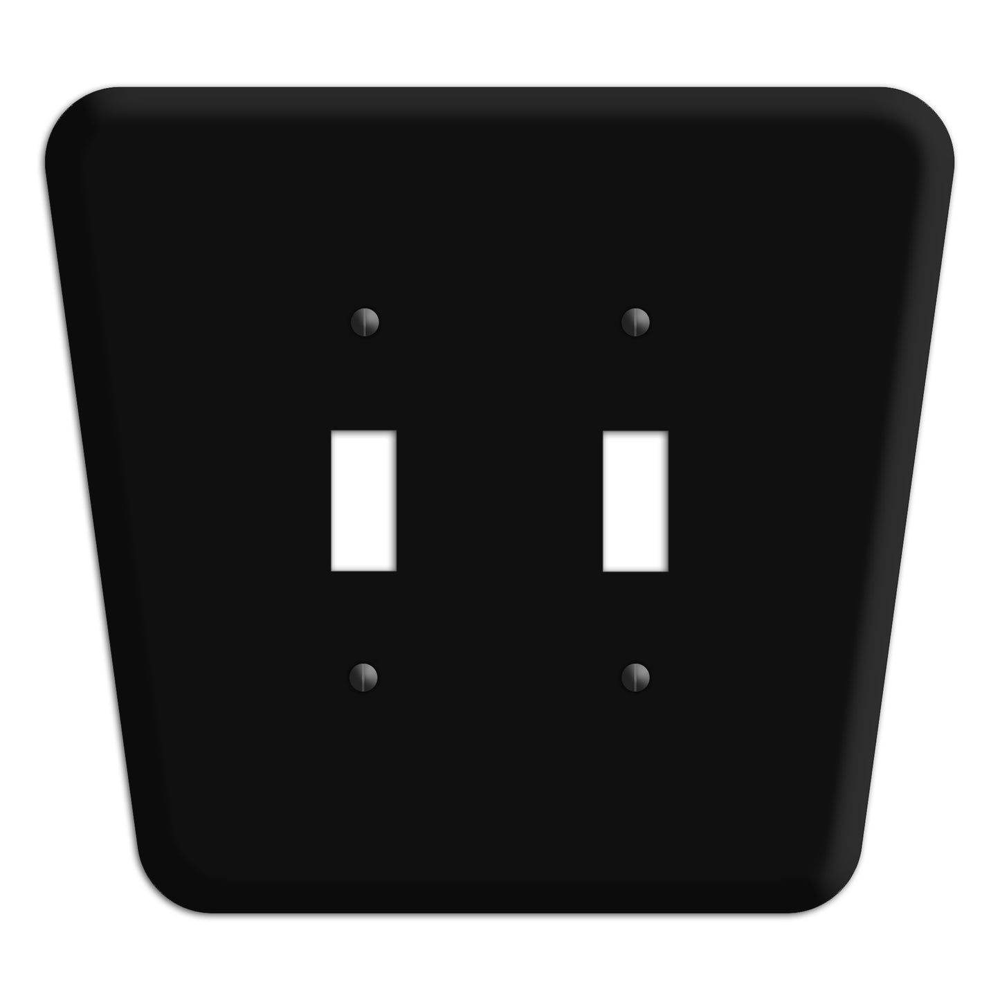 Matte Black Mid-Century 2 Toggle Wallplate