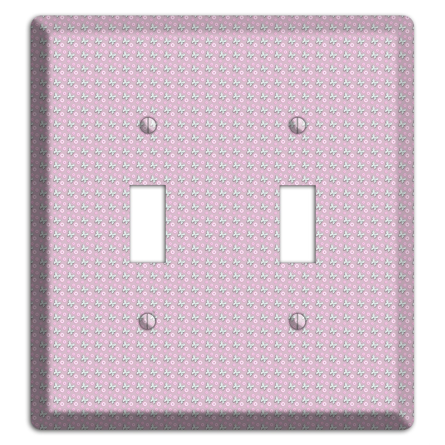 Pink with Butterflies 2 Toggle Wallplate