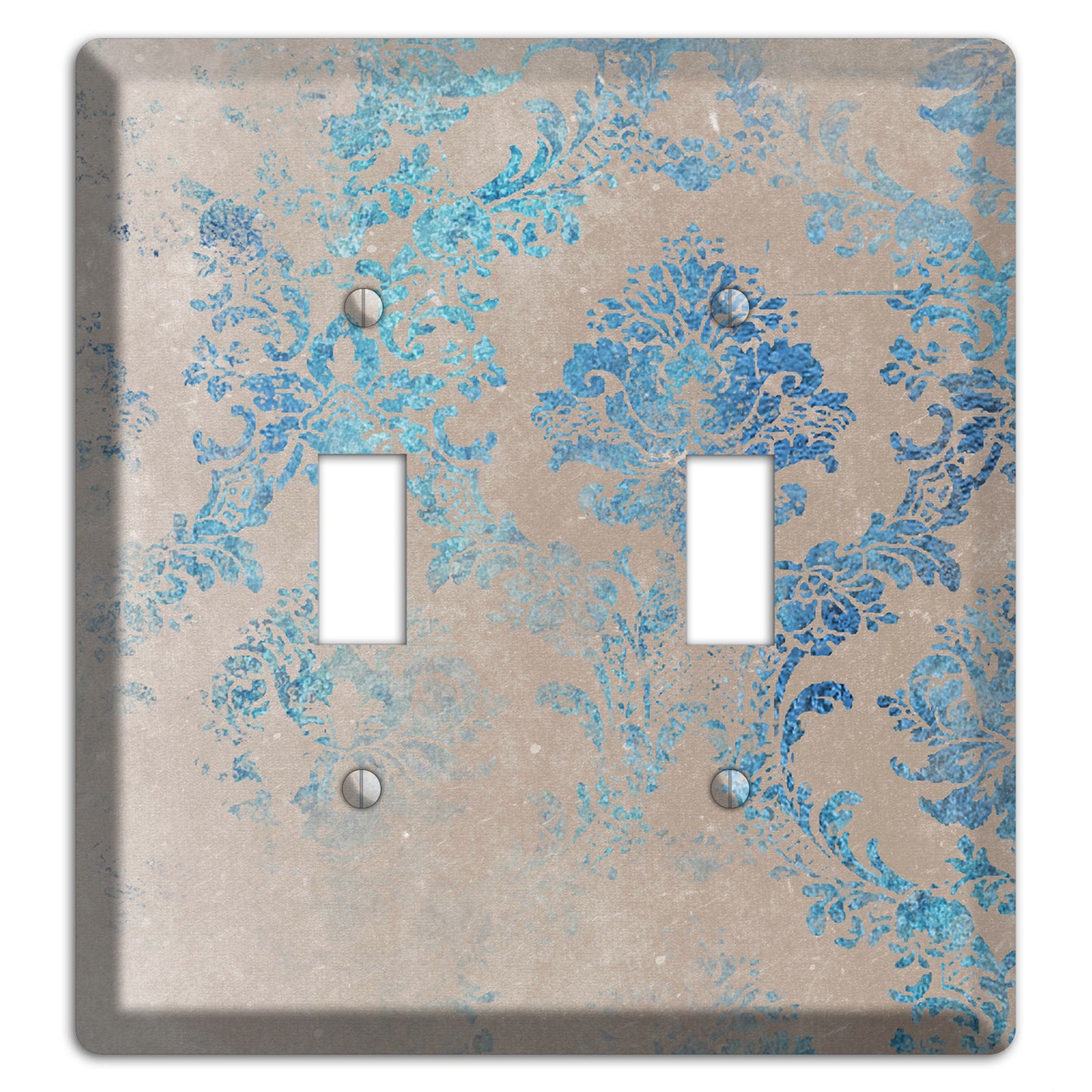 Pewter Whimsical Damask 2 Toggle Wallplate