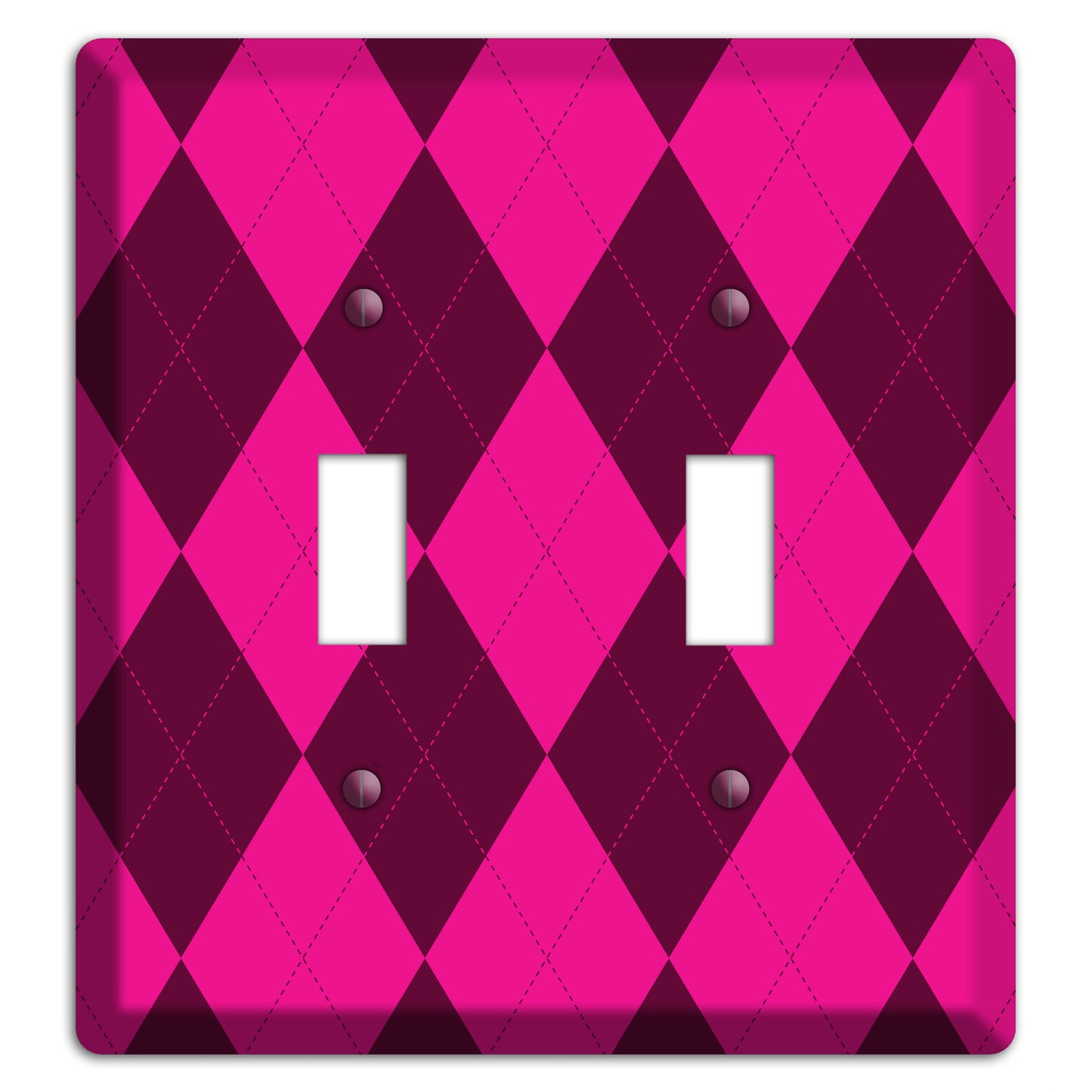 Fuschia Argyle 2 Toggle Wallplate