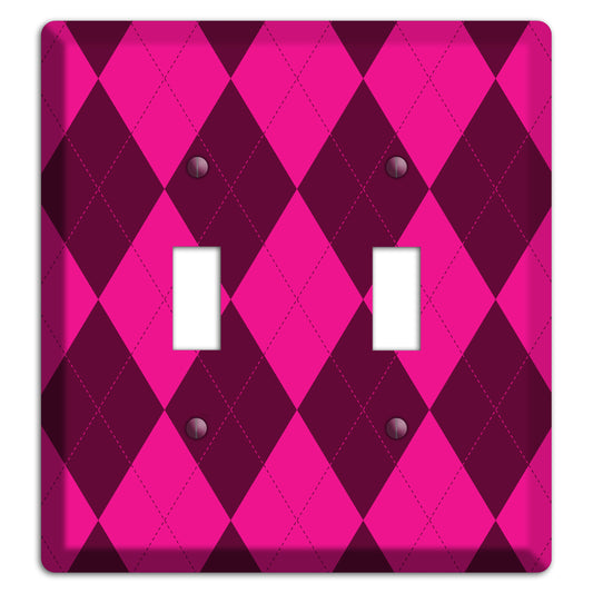 Fuschia Argyle 2 Toggle Wallplate